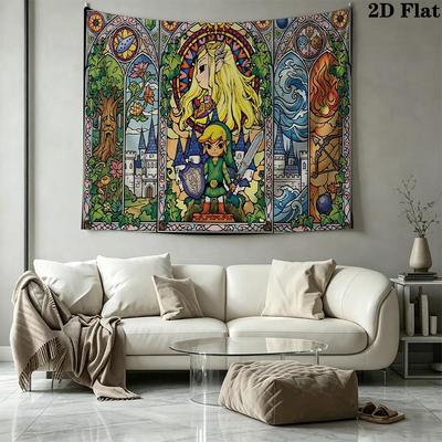 Legend Zelda Wall Tapestry Aesthetic Wall Hanging Printed Fabric Blanket Decorative Tapestries for Bedroom Living Room Home Decor