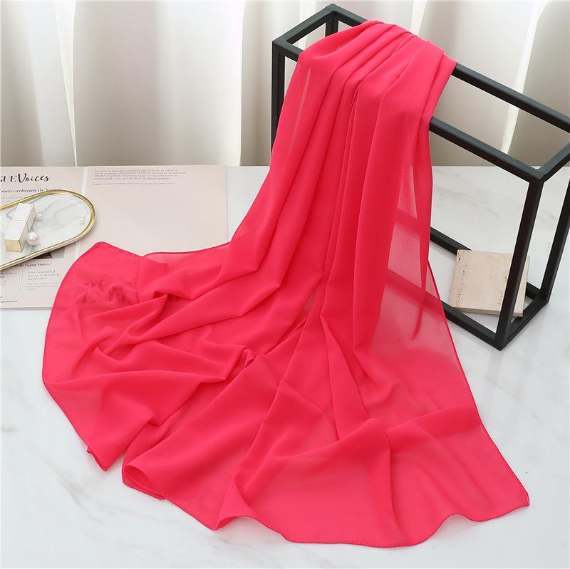 

Прямоугольный шарф из жемчужного сплошного шифона: Универсальный женский платок и шаль. 175*70cm