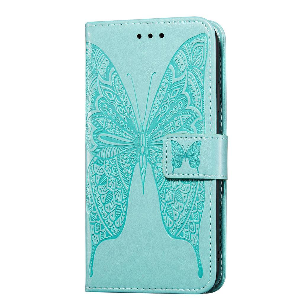Magnetische Schmetterlings-Prägung Leder Klapphülle für iPhone 12/13
