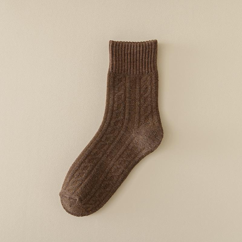 Women's Autumn and Winter Thickened and Velvet Warm Wool Hoop Moon Socks