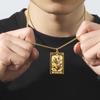 Collana Tarot Scheletro Calendula Strega Talismano Acciaio Inossidabile Coppia Teschio Abbraccio Collana Gay Amuleto Gioielli Regalo di Halloween