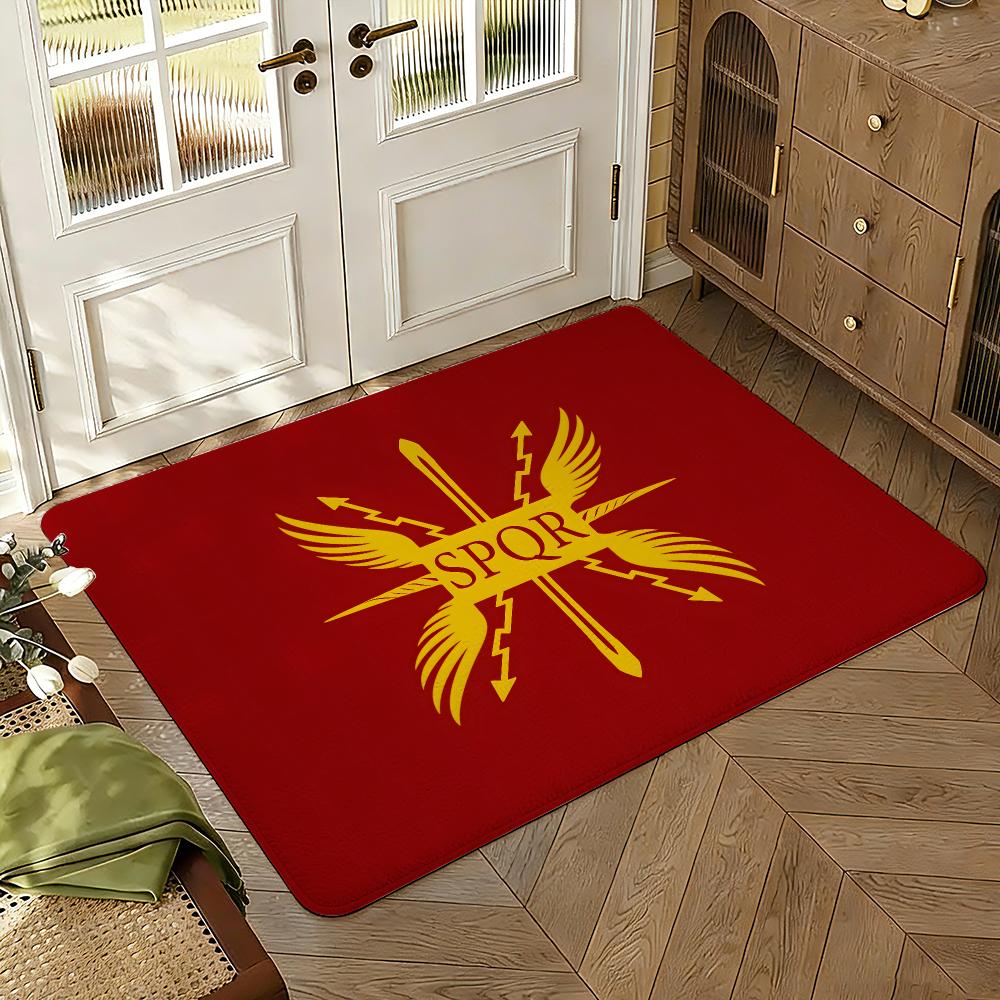 Gold Imperial Eagle Rome SPQR Floor Mat Soft Thickened Absorbent Non-Slip Bedroom Living Room Door Mat Home Decor Flannel Rugs