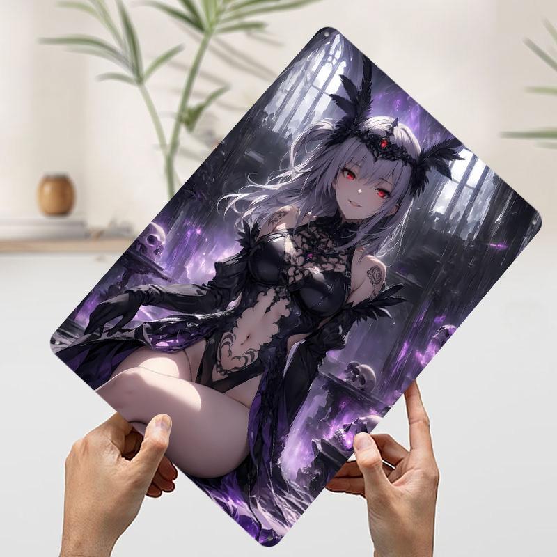 Anime Gothic Queen Tin Plaque Poster Customized Wall Art Retro Vintage Metal Signs for Man Cave Luxury Home Decor Items Room Men