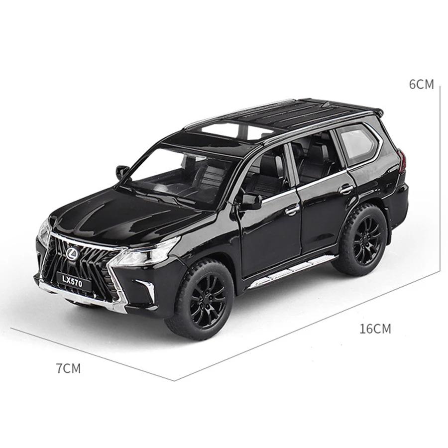 1/32 New Lexus LX570 Alloy Car Model Diecast Metal Toy Vehicles with Pull Back Sound Light 6 Open Doors for Kids Gift