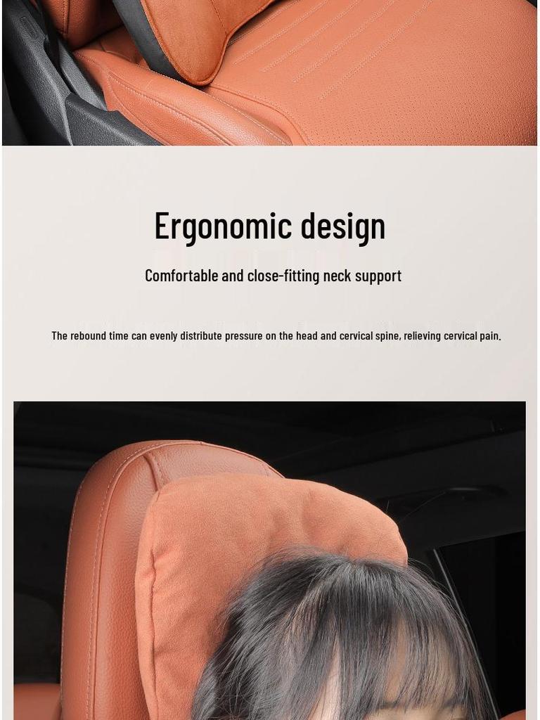 Neck Pillow & Backrest Set for Mercedes-Benz GLC/GLCL/C-Class Headrests – Car Interior Use