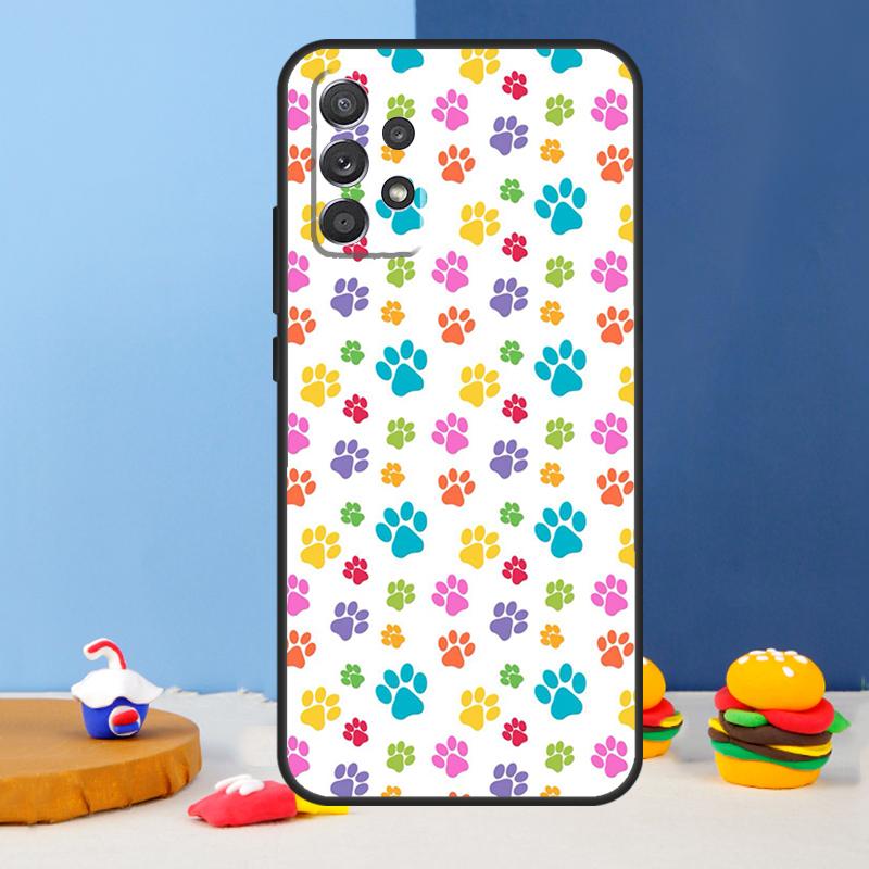 Cat Dog Paws Case For Samsung Galaxy A54 A34 A14 A13 A53 A16 A26 A36 A56 A12 A22 A32 A52 A06 A15 A35 A55