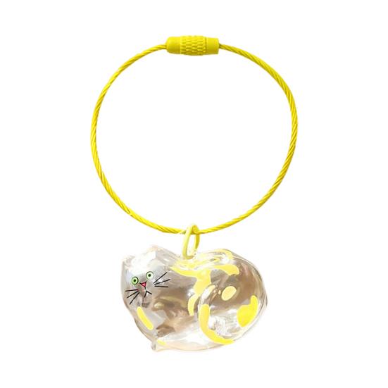 1/6Pcs Cat Style Memorial Keychain Pendant Transparent Cat Hair Storage Bottle Key Chain Pet Memorial Accessories