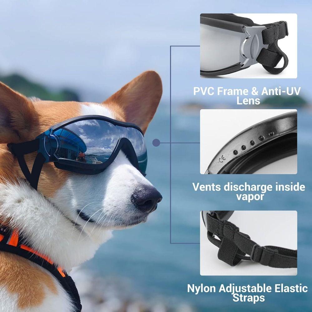 Breathable Dog Sunglasses Anti-Fog Pet Glasses Easy To Wear Dogs Goggles  Medium Large Dogs