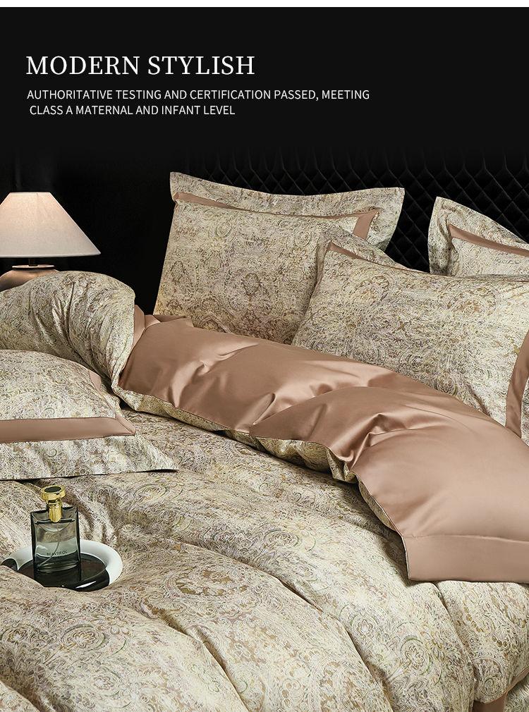 100 Piece High-End Cotton Satin Print Four Piece Set - Tuscany