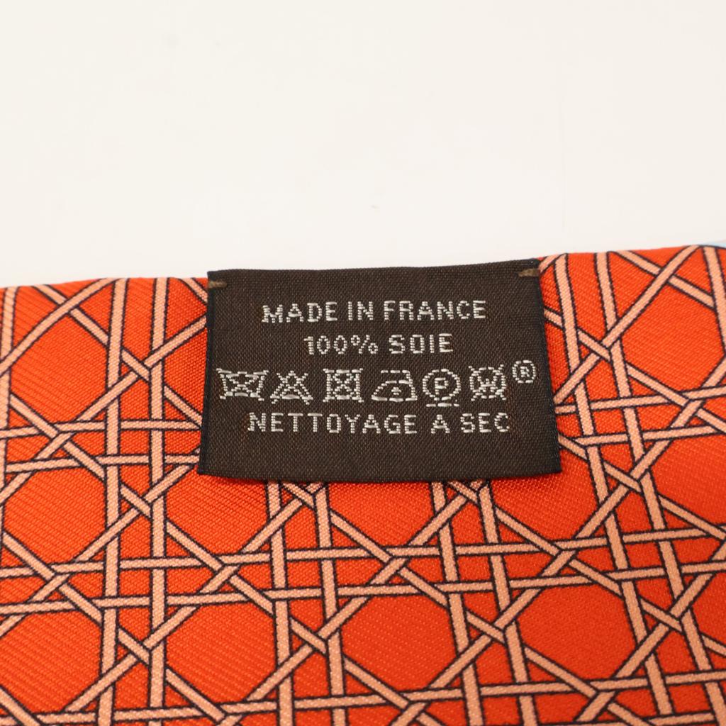 HERMES H063156S Les Voitures a Transformation Folding Canopy Horse-Drawn Carriage Silk Twilly scarf Orange seriesUsed