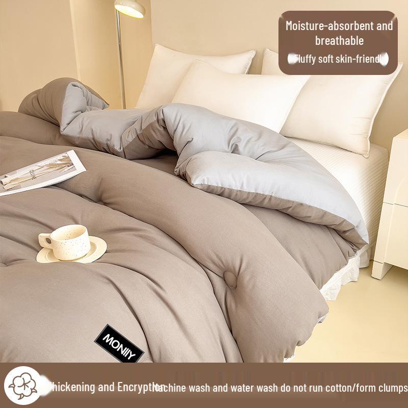 Thickened Warm Quilt Comforter - Soft, Skin-Friendly, All-Season Bedding for Student Dorms