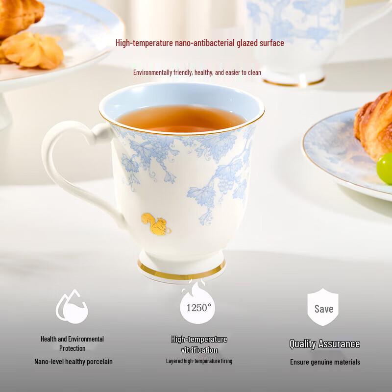 Forbidden City Squirrel and Grape Ceramic Mug