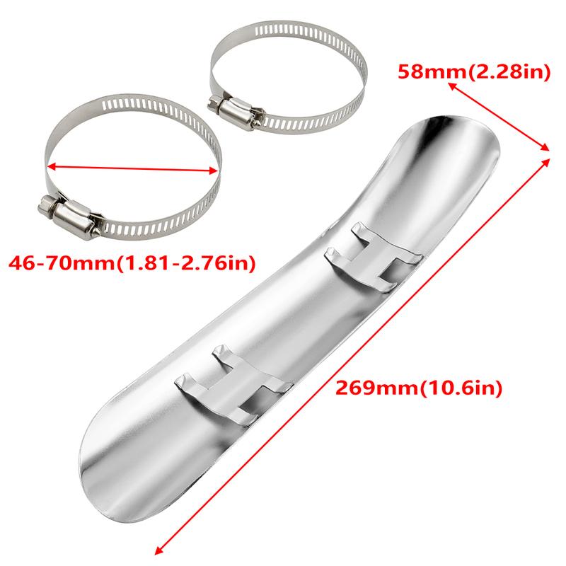 Chrome Curved Motorcycle Exhaust Pipe Heat Shield Cover for Honda VT750DC Shadow Spirit 2001-2007 VT750C2 Shadow Spirit 07-2009