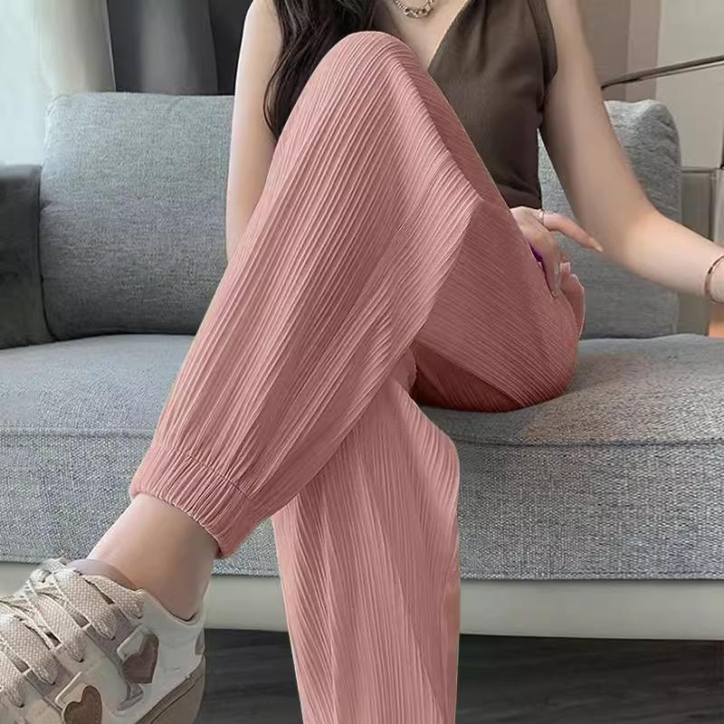 Summer New Small Casual Bloomers Women's High-waisted and Thin Nine-point Casual Pants Drooping Wide-leg Pants