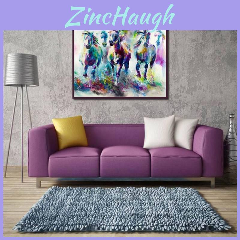 Contemporary Animal Canvas Wall Decoration For Living Room Bedroom With Colorful Horse Pattern