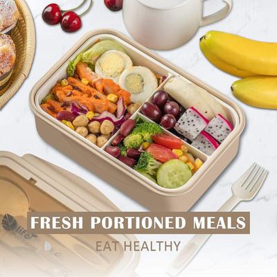 Adult and Children's Lunch Box, Leak-proof and Durable with Spoon and Fork, Suitable for School Office Portable Lunch Box
