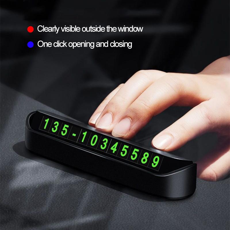 Temporary Car Parking Phone Number Card Night Glowing Sign Accessories For MG HS MG4 EV Cyber X MARVEL R ZS ES5 ONE Cyberster iow1