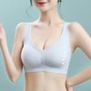 Sujetador Inalámbrico de Verano para Mujer Push-Up Transpirable Ultradelgado Sin Costuras Forma de U Espalda Bonita con Tirantes Anchos de Malla, Lencería de Alta Elasticidad