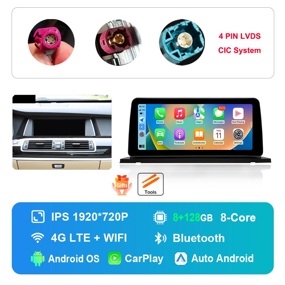 12.3 inch HD Touch Screen for BMW 5 Series F07 GT 2011 - 2017 CIC NBT System Android Car Radio Multimedia Player DSP Stereo GPS