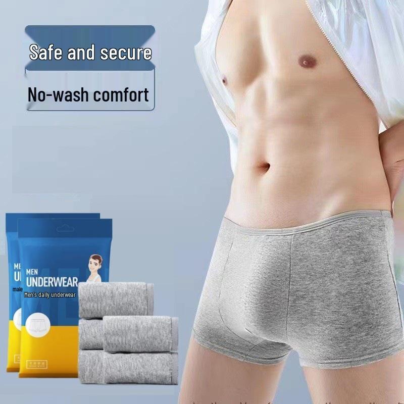 Calzoncillos bóxer desechables de algodón para hombre - Empaquetados individualmente