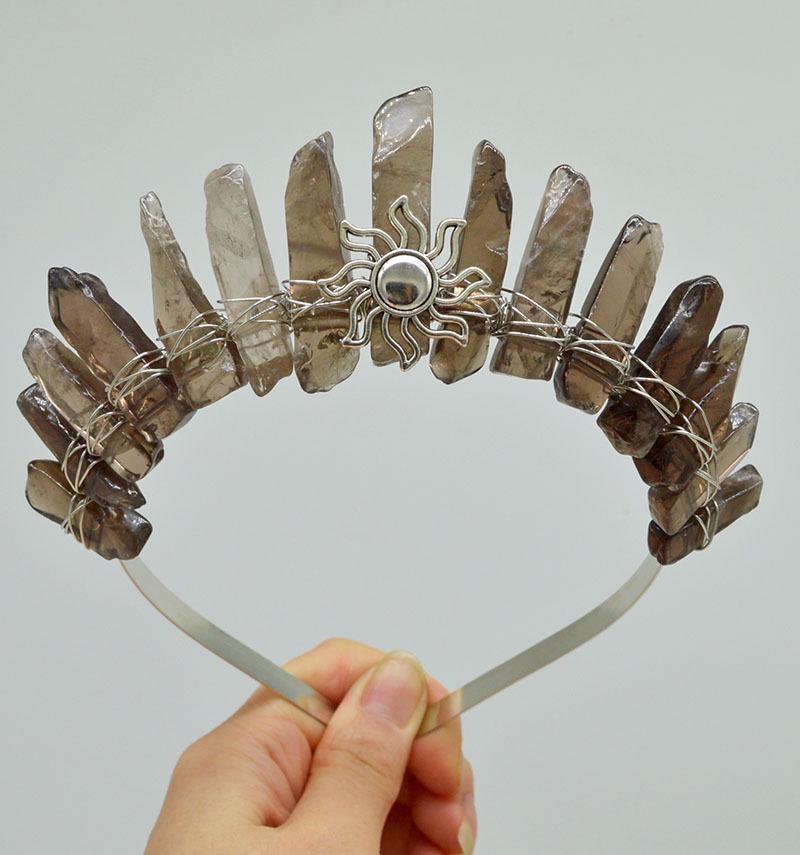 Halloween Crystal Crown - Sun  Wiccan Accessories for Brides