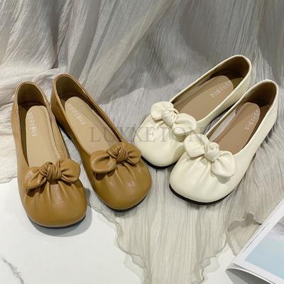 Ballerinas Damenschuhe Frau Lackleder Niedrige Absätze Flach Slipper Bequem Schleife Lässige Schuhe Übergröße Freizeit Loafers