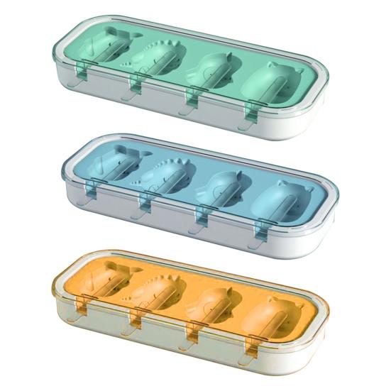 Yousheng 1 Set Buzlu Lolipop Kalıbı Gıda Sınıfı Yüksek Tokluk Silikon Dondurma Kalıpları Toz Geçirmez Kapaklı Set Ev İçin