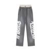 RoughPlay Letter Print Streetwear Sweatpants Men Mid Waist Straight Leg Casual Trousers