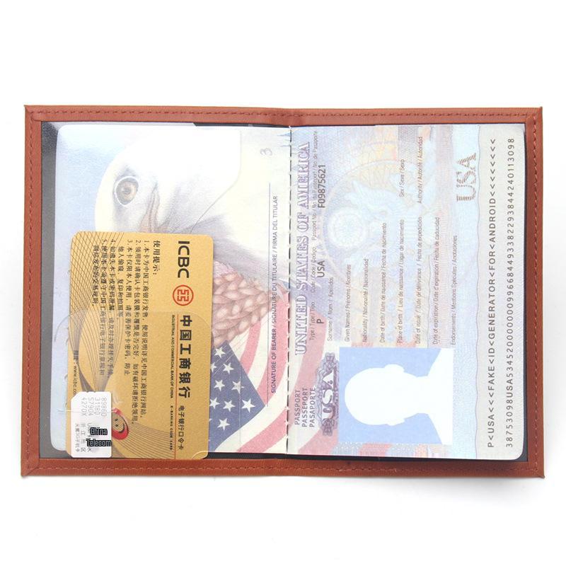 Double-Headed Eagle Leather Passport Holder - Russian National Emblem Protective Case