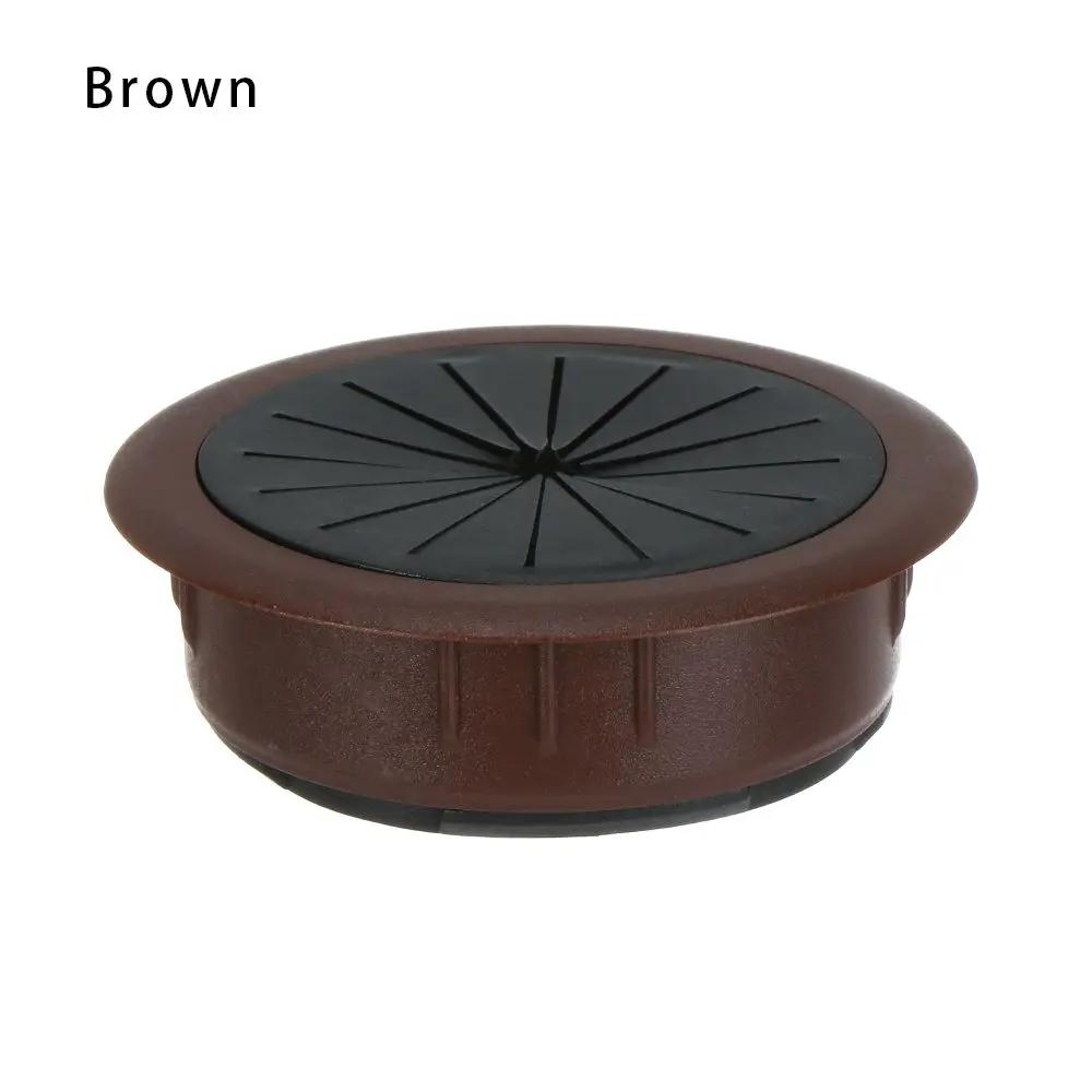 60mm ABS Plastic Computer Table Wire Hole Cover Office Desk Grommet Cable Clamp Black Dust Plug Wire Tidy Storage Organizer