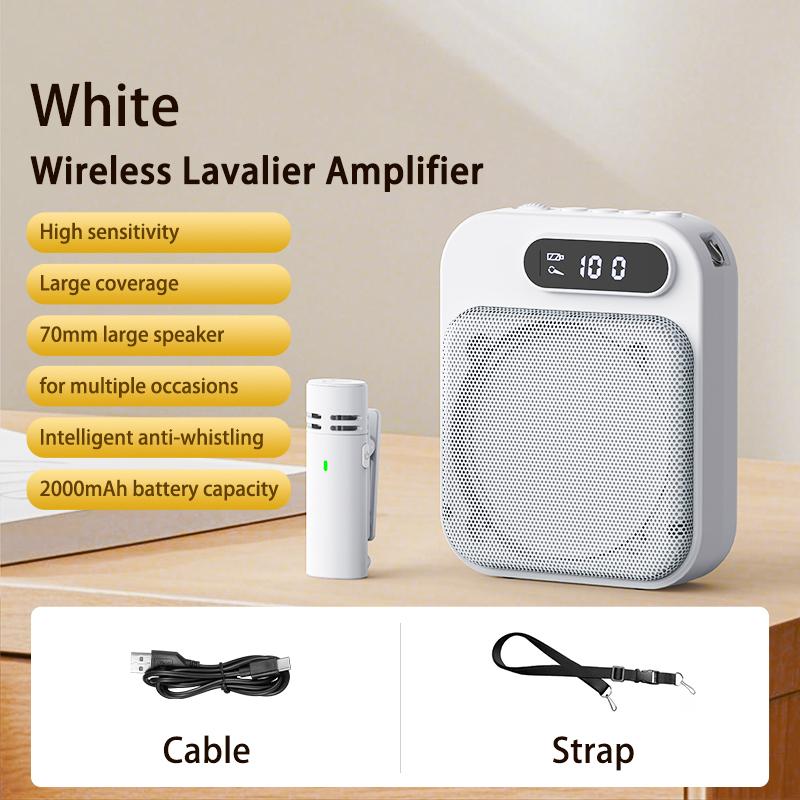 Wireless Voice Amplifier Protable Lavalier Microphone DSP Noise Reduction Rechargeable Speaker for Teaching, Metting,Tour Guide