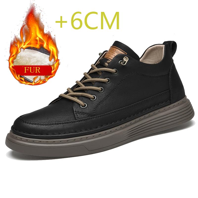 Echtes Leder Erhöhungsschuhe Elevator Schuhe Höhenzunahme Schuhe Herren Höhenzunahme Einlegesohle 6CM Herren Sneaker Sportschuhe