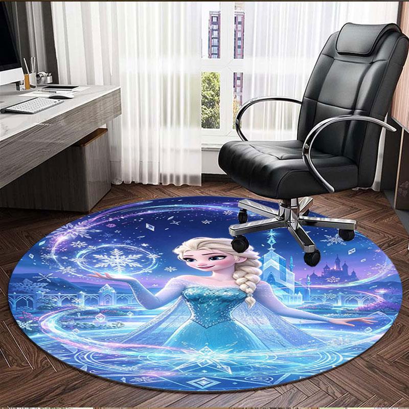 Frozen Print Round Rug, Washable Floor Carpet, For Entryway Dorm Laundry Room Office Study, Home Decor Birthday Christmas Gift