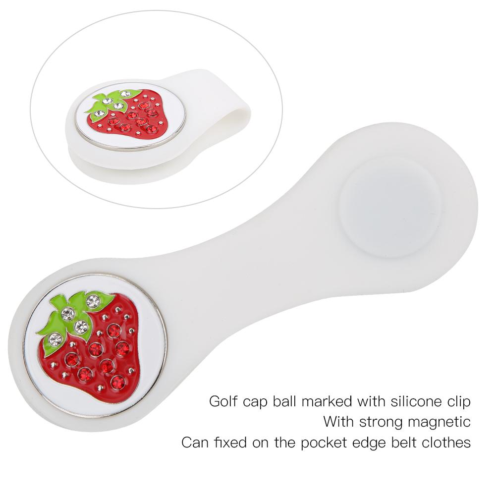 Silicone Compact Golf Ball Marker Fruit Pattern Hat Clip Cap Clamp Accessory Supplies