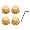 Uxcell 4pcs Aluminum Knobs Inch Volume Tone Control Top Hat Knobs for Guitar Mixer Amplifier Gold 1/4