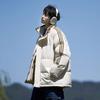 American striped stand-up neck cotton-padded jacket for men in winter loose ruffian handsome warm bread jacket jacket tide