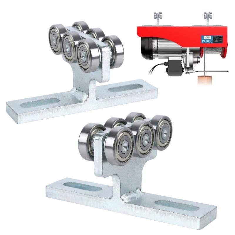 Solid Steel T Shaped Pulley Track Wheel Trolley Assembly Smooth Operation for 1-5/8" Width Channel 540lbs Load Capacity