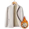 M-9XL Men's Plus Size Thickened Fleece Jacket, Stand Collar, Double-Sided Lambswool, Autumn/Winter.