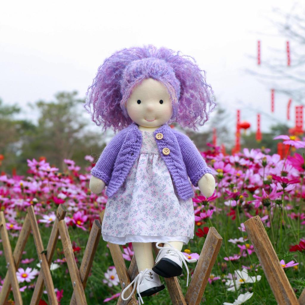 BlissfulPixie Waldorf Handmade Doll Cute Plush Girl Perfect for Kids Doll, - Fruzie, 30cm, Soft, Doll,