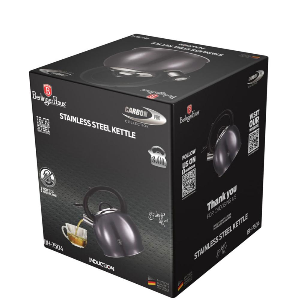 3L Berlinger Haus Bh-7504 Kettle With Whistle Carbon Pro