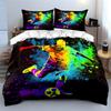 Vibrant Painted Football Player Printed Duvet Cover Set1 Duvet Cover+2 Pillowcasemulti Size Bedroom Bedding Decor