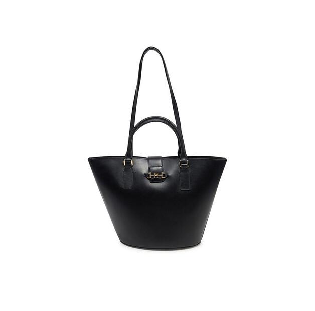 Handbag Tommy Hilfiger Heritage Leather Tote AW0AW17209 Black