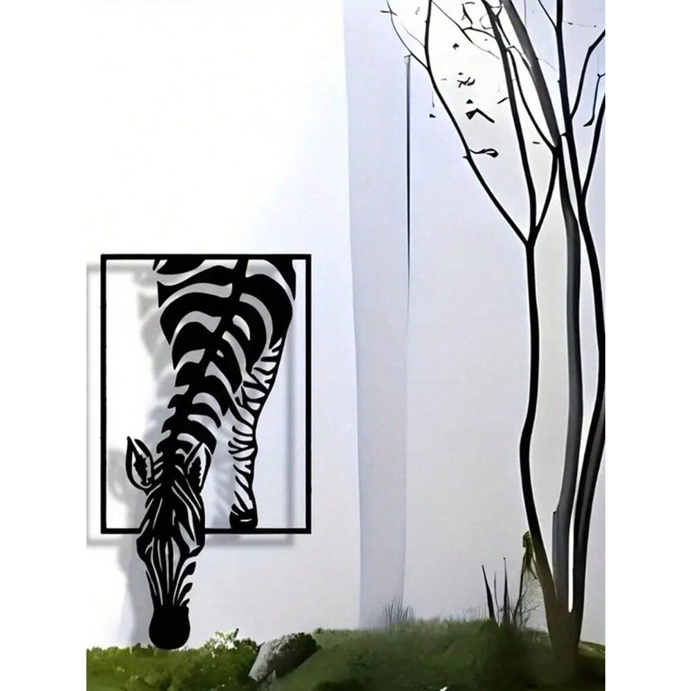 Metal Zebra Wall Art Decor Handcrafted Iron Modern Farmhouse Living Room Office