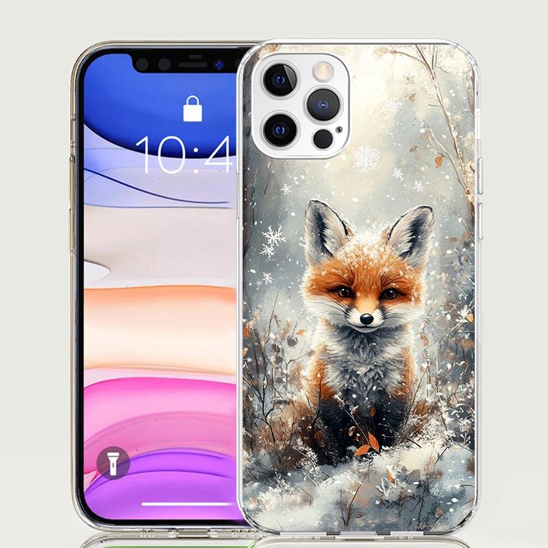 Animal Fox Phone Case For iPhone 17 Air 16 15 Plus 11 14 Pro Max 13 Mini 12 7 8 + SE Pattern Art Customized Cover 17 Air 16 15 P