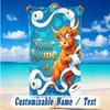 Cow Highland Theme Beach Towel Personalized Custom Name & Text Soft Quick Dry Beach Towel for Swimming Travel