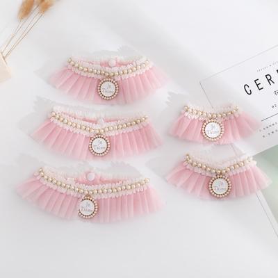Collari per Cani Pet Velo Rosa Papillon di Perle Festa Animali Cucciolo Piccolo Medio Indumenti per il Collo Gatto Accessori per il Collo Gatto
