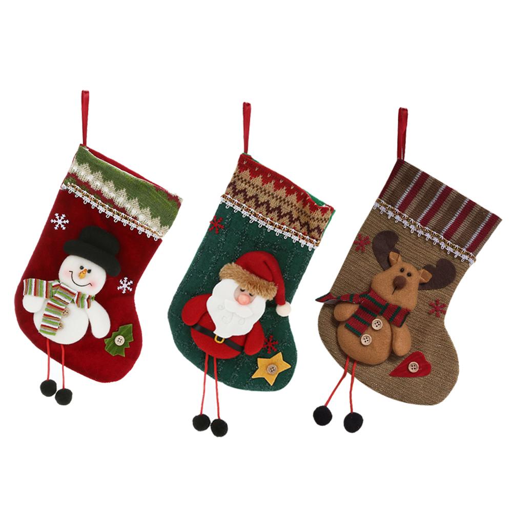 Christmas Stocking Candy Bags Xmas Socks Gift Bags Christmas Party Decor