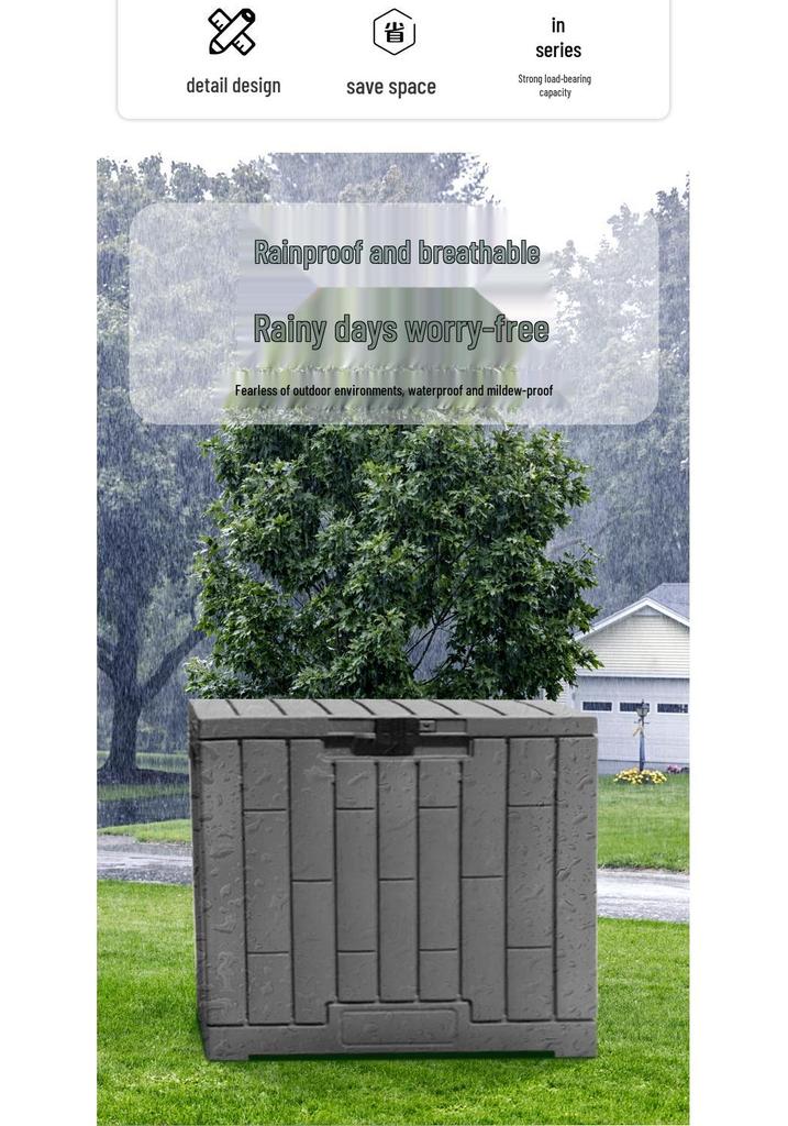 Large Outdoor Waterproof Storage Box with Sun Protection for Garden, Balcony, or Courtyard