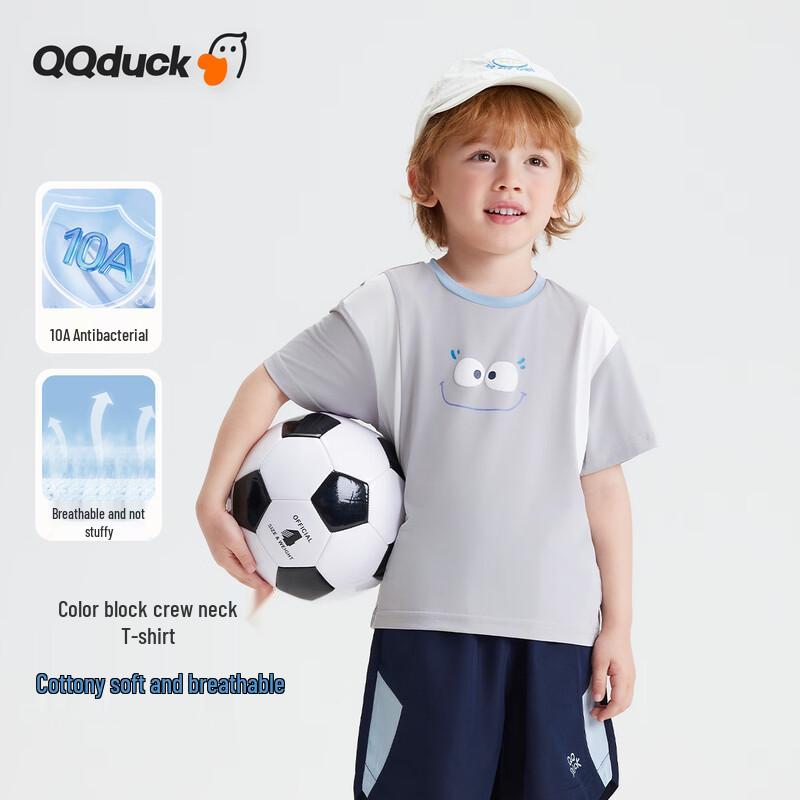 Детская футболка с коротким рукавом и мультяшным принтом QQ DUCK 90