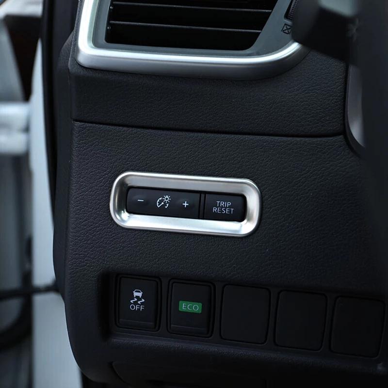 Stainless Steel For Nissan Murano 2015-2018 Car Decorator Accessories Headlamps Adjustment Switch Panel Frame Cover Trim